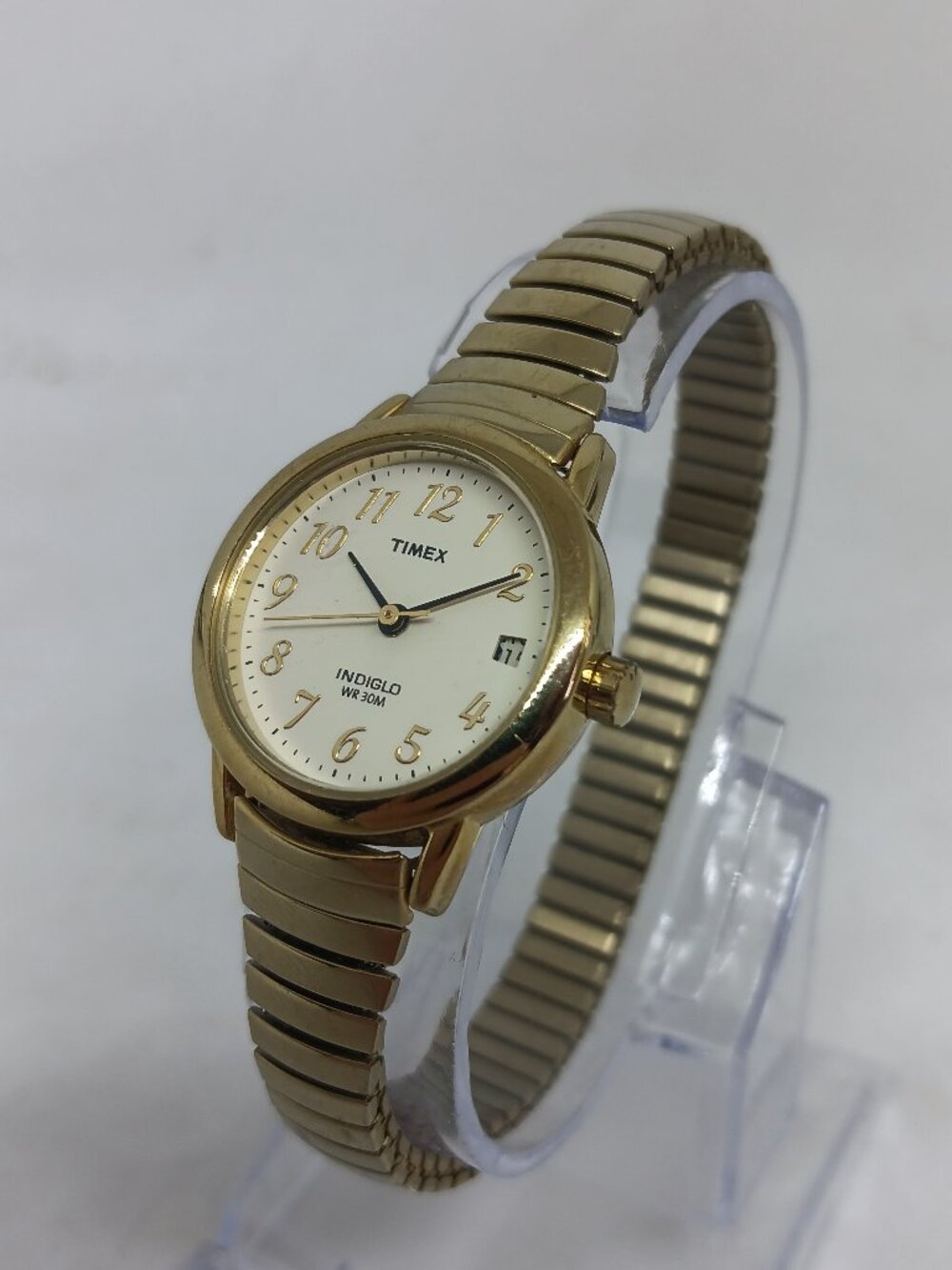 Timex U1 Women's 25mm Gold Tone Flex Band Indiglo Watch NEW BATTERY - PLS READ